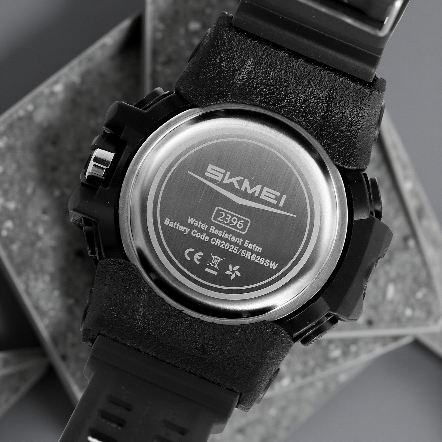 Skmei Digital-Analog Black Dial ABS-TPU Case TPU Strap Watch for Men - 2396