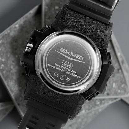 Skmei Digital-Analog Black Dial ABS-TPU Case TPU Strap Watch for Men - 2396