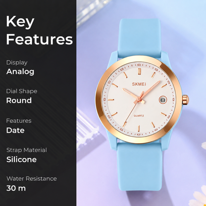 Elegant Analog Wrist Watch with Date Display for women