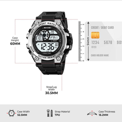 Skmei Digital Dial TPU Strap Watch for Men - 2318