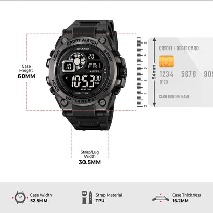 Skmei Digital Dial TPU Strap Watch for Men - 2318