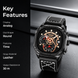 Analog Watch for Men with Black Leather Strap and Round Dial for Casual & Formal Wear