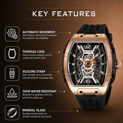 Luxury Automatic Skeleton Wrist Watch for men