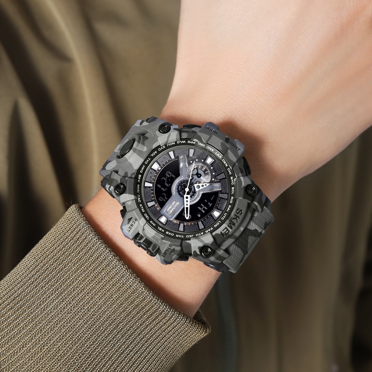 Skmei Digital-Analog Black Dial ABS-TPU Case TPU Strap Watch for Men - 2396