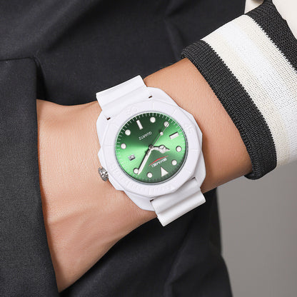 Skmei Quartz Analog Black Dial Silicone Strap Watch for Men - 2393