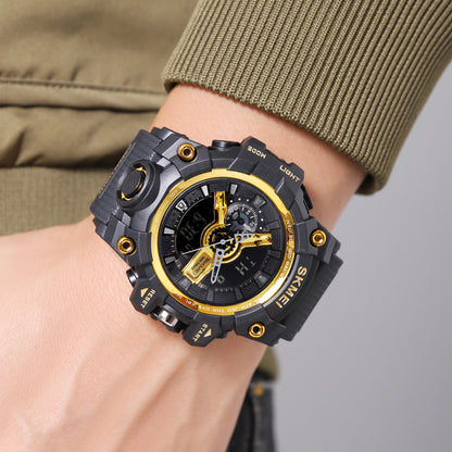Skmei Digital-Analog Black Dial ABS-TPU Case TPU Strap Watch for Men - 2396