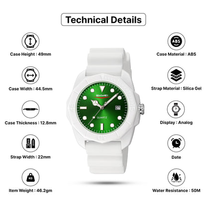 Skmei Quartz Analog Black Dial Silicone Strap Watch for Men - 2393