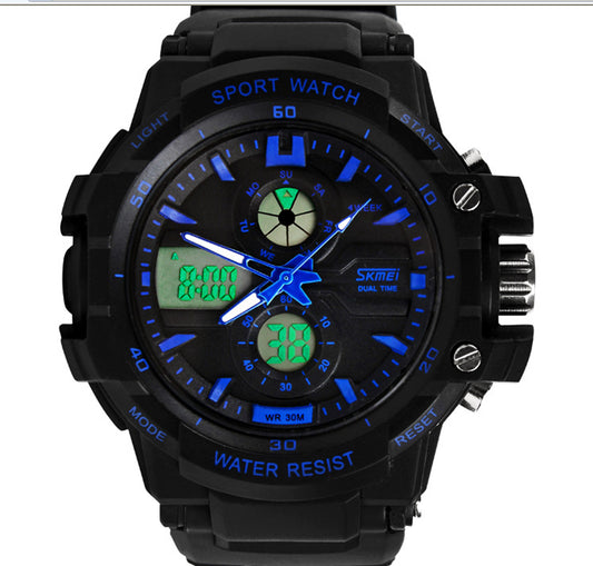 Multi Function Analog Digital Sports Wrist Watch with Flexible Strap For Men