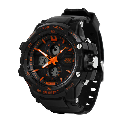 Dual-Time Sports Watch with Waterproof and Stylish for Active Lifestyles - 0990