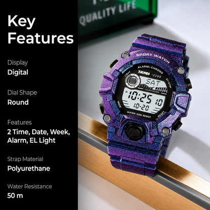 Digital Sports Watch with Rugged Design and Multi Function Display for kids