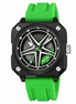 Rolling Watch for Men with Green Silicone Strap and Round Dial for Casual & Formal Wear