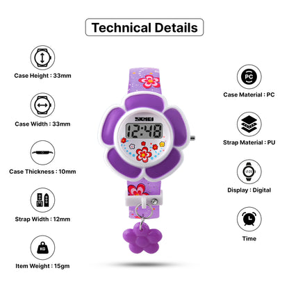 Skmei Digital Dial Silica Gel Strap Watch for Kids - 1144