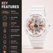 Analog-Digital Watch for Men with White Silicone Strap and Round Dial for Casual & Formal Wear