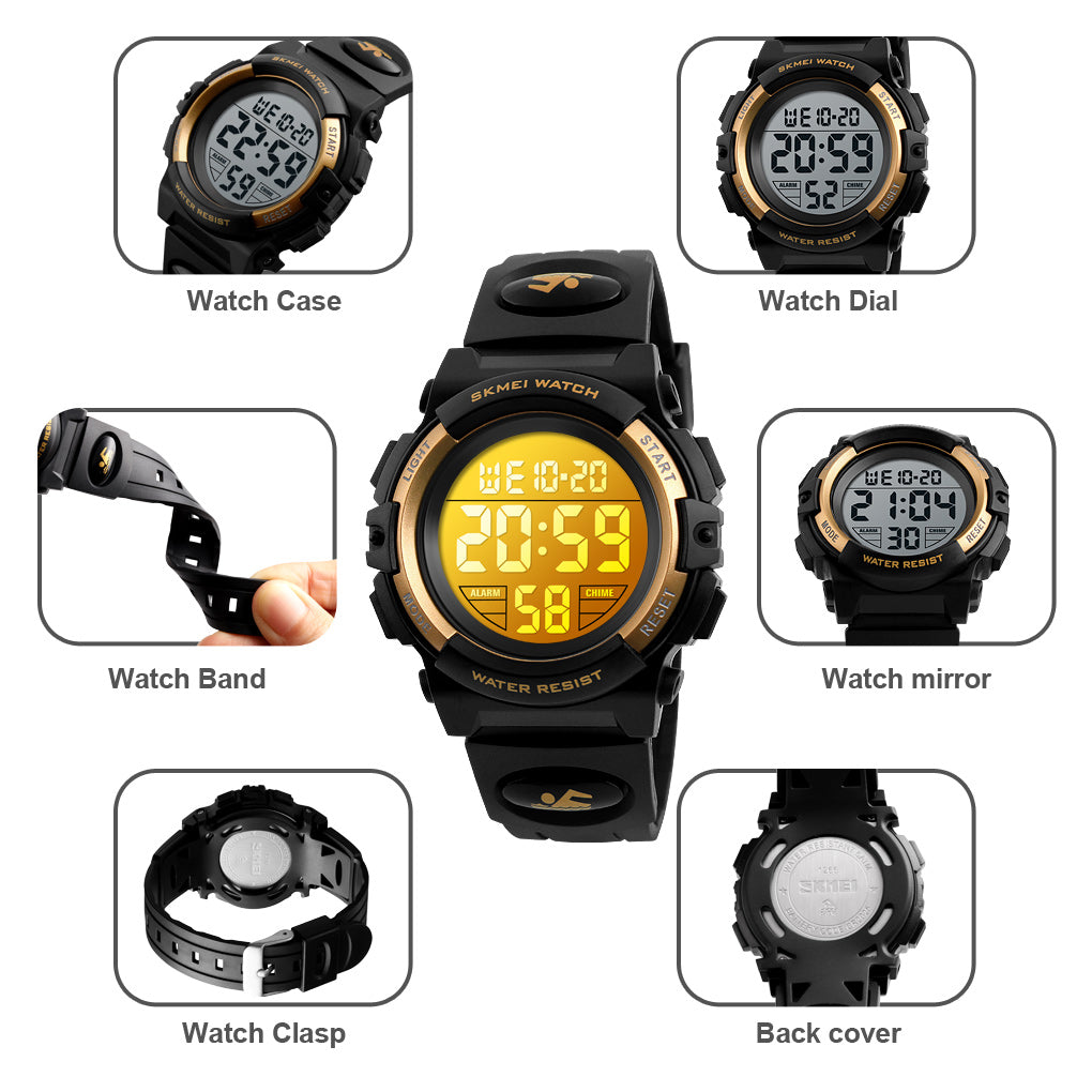 SKMEI Digital Watch, Boys Sports Waterproof LED Watches - 1266