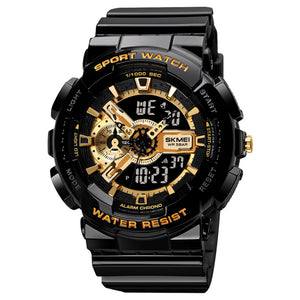 Analog-Digital Sports Watch Multifunction LED Display Alarm, Stopwatch, Day-Date Water Resistant Durable Watch for Boys & Girls
