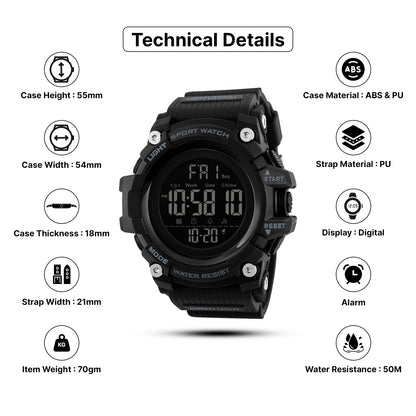 Skmei Quartz Analog Dial PU Strap Watch for Men - 1384