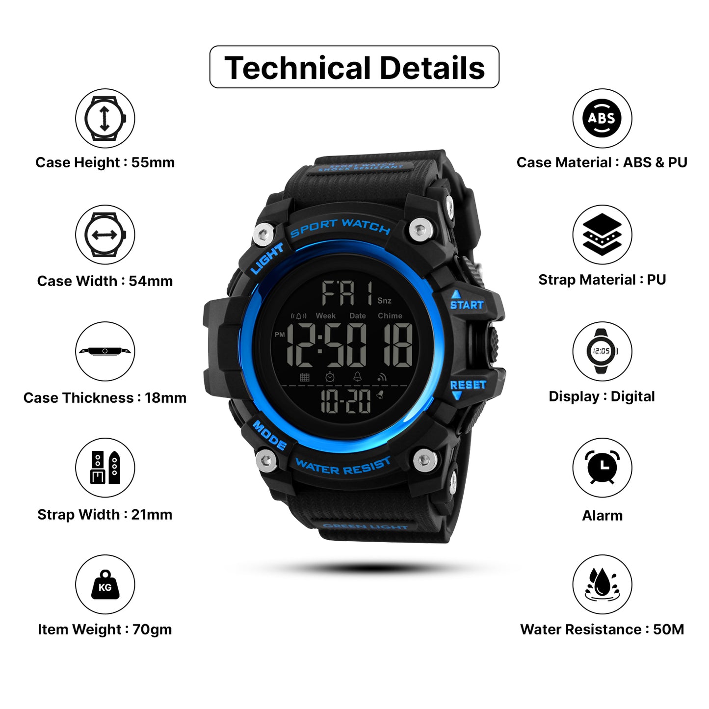 Skmei Quartz Analog Dial PU Strap Watch for Men - 1384