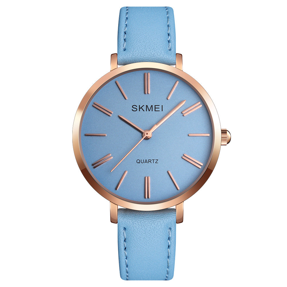 Skmei Quartz Analog Red Dial Leather Strap Watch for Women 1397