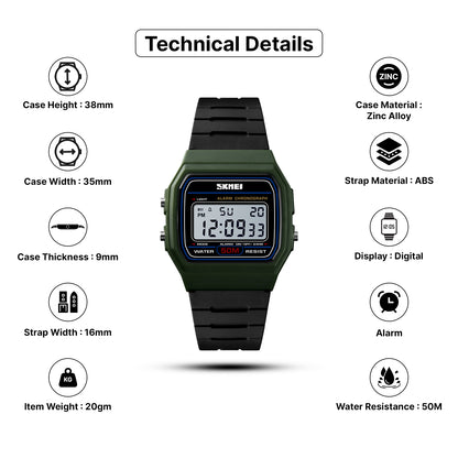 Skmei Digital Dial PU Strap Watch for Men - 1412