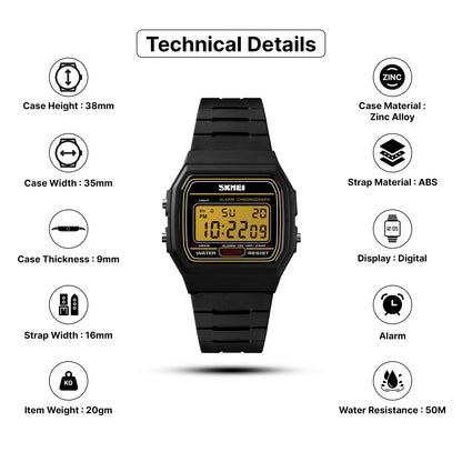 Skmei Digital Dial PU Strap Watch for Men - 1412