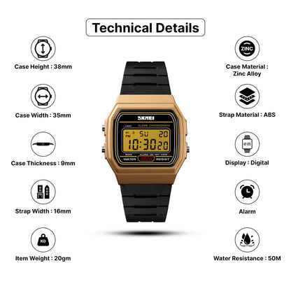 Skmei Digital Dial PU Strap Watch for Men - 1412