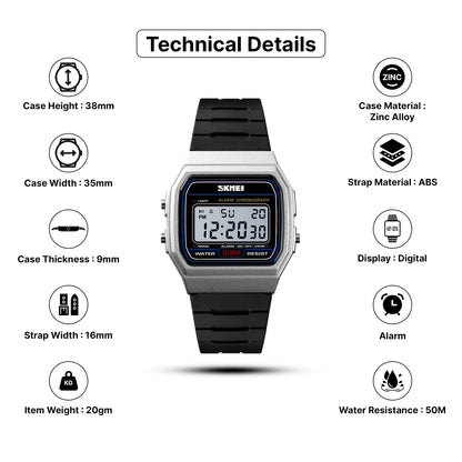 Skmei Digital Dial PU Strap Watch for Men - 1412