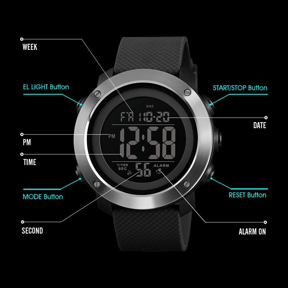 Men's Digital Sports Wrist Comfortable Watch for Daily Wear - 1416