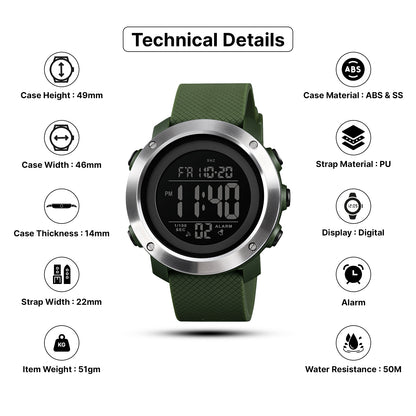 Skmei Digital Dial PU Strap Watch for Men - 1416
