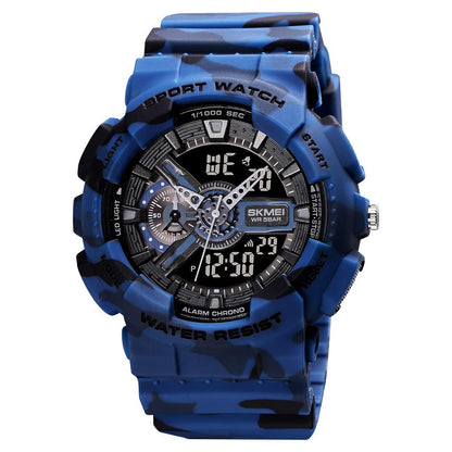 Analog-Digital Sports Watch Multifunction LED Display Alarm, Stopwatch, Day-Date Water Resistant Durable Watch for Boys & Girls