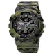 Analog-Digital Watch for Men with Green Camouflage Polyurethane Strap and Round Dial for Casual & Formal Wear