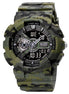 Analog-Digital Watch for Men with Green Camouflage Polyurethane Strap and Round Dial for Casual & Formal Wear
