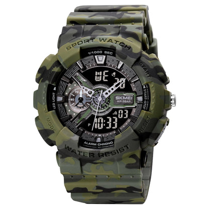Analog-Digital Sports Watch Multifunction LED Display Alarm, Stopwatch, Day-Date Water Resistant Durable Watch for Boys & Girls