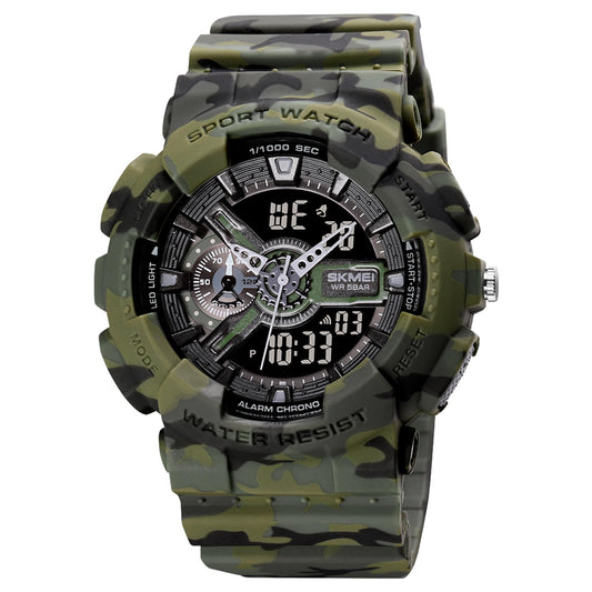 Analog-Digital Sports Watch Multifunction LED Display Alarm, Stopwatch, Day-Date Water Resistant Durable Watch for Boys & Girls