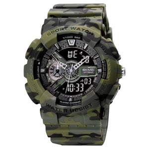 Analog-Digital Sports Watch Multifunction LED Display Alarm, Stopwatch, Day-Date Water Resistant Durable Watch for Boys & Girls