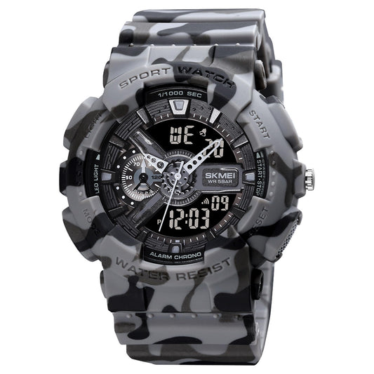 Analog-Digital Sports Watch Multifunction LED Display Alarm, Stopwatch, Day-Date Water Resistant Durable Watch for Boys & Girls