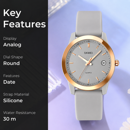 Elegant Analog Wrist Watch with Date Display for women