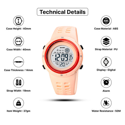 Skmei Digital Dial PU Strap Watch for Men - 1773