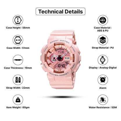 Skmei Digital Dial PU Strap Watch for Men - 1834