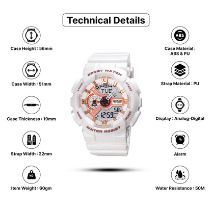 Skmei Digital Dial PU Strap Watch for Men - 1834