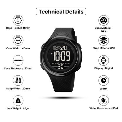 Skmei Digital Dial PU Strap Watch for Kids - 1856