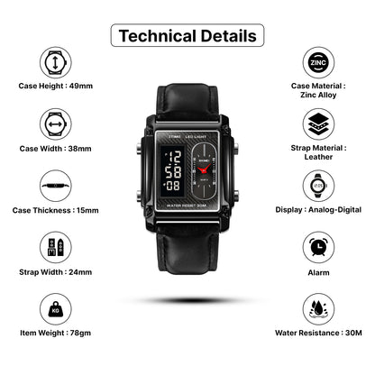 Skmei Digital Dial Stainless Steel Strap Watch for Men - 1868