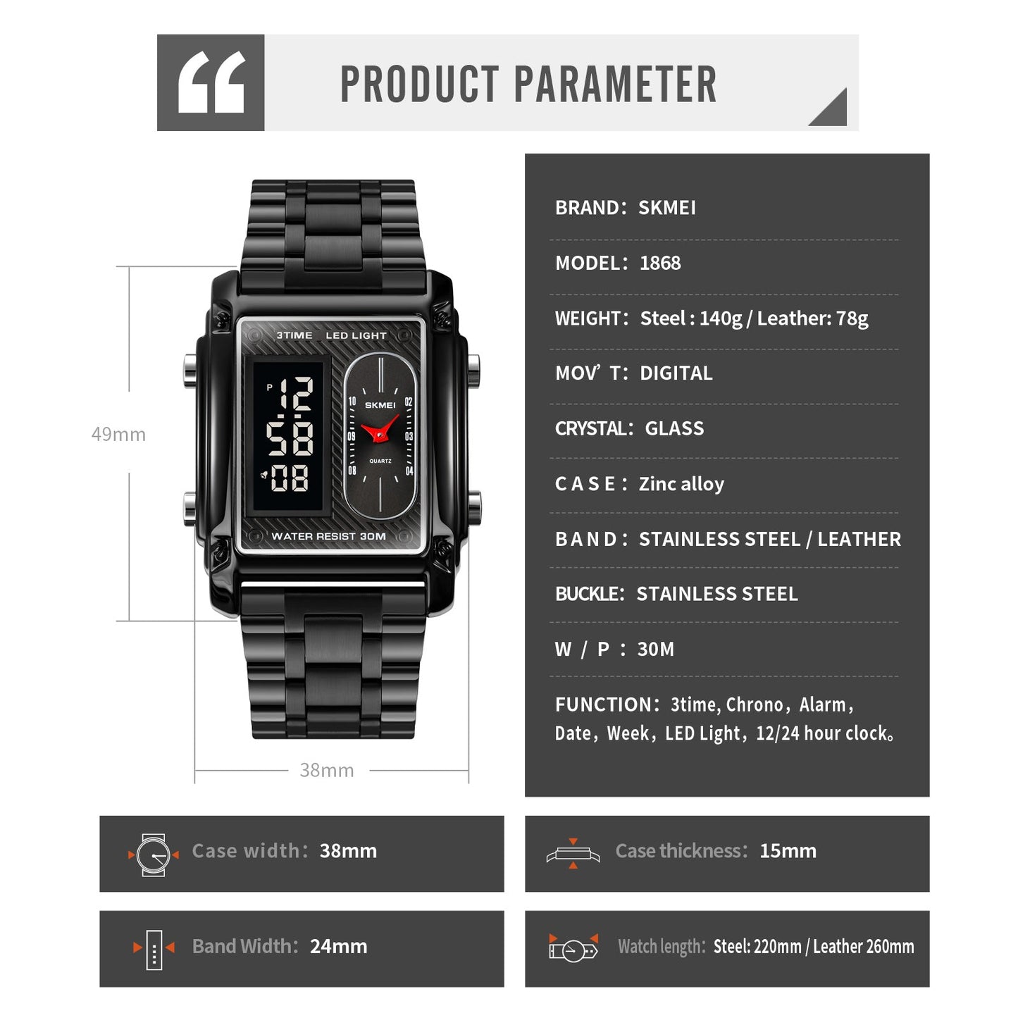 Men's Multifunction Digital Watch - 1868