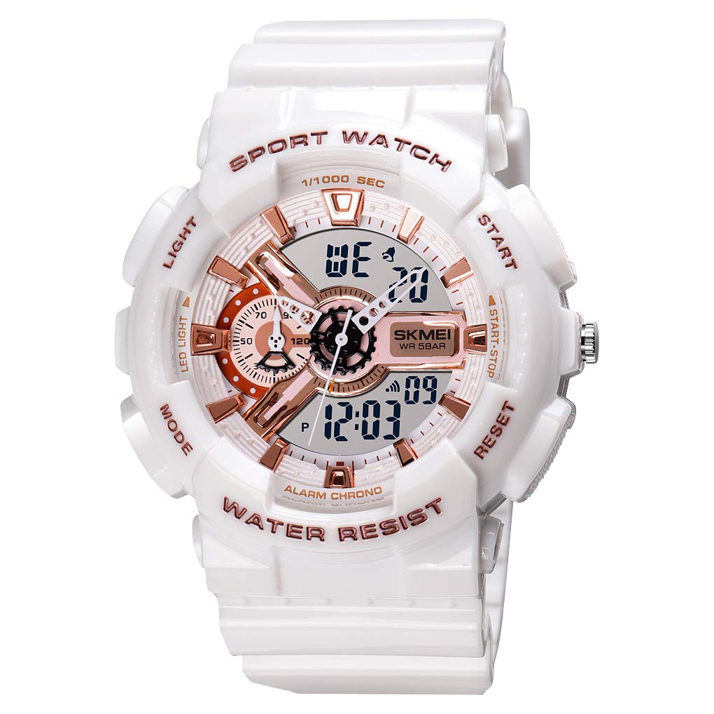 Analog-Digital Sports Watch Multifunction LED Display Alarm, Stopwatch, Day-Date Water Resistant Durable Watch for Boys & Girls