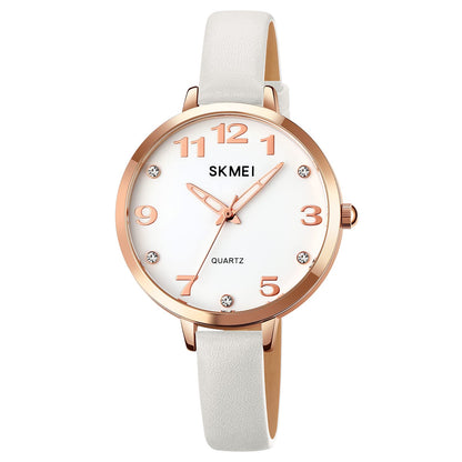 Elegant Analog Quartz Timepiece for women with Crystal Accents and Textured Strap