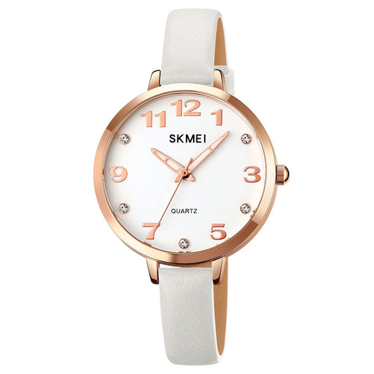 Elegant Analog Quartz Timepiece for women with Crystal Accents and Textured Strap