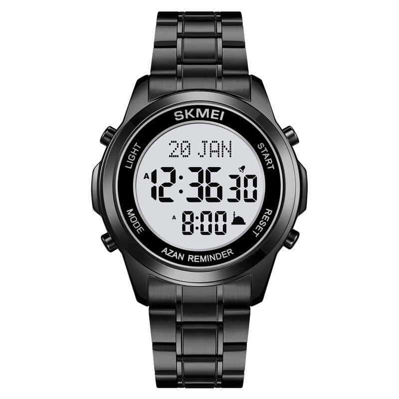 Digital Watch with Stainless Steel Strap for men