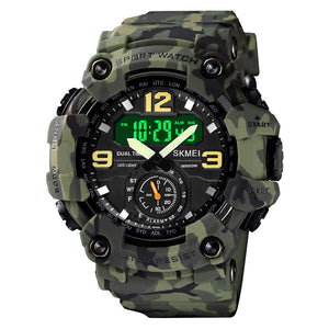 Premium Analog Digital Sports Watch for Men with Dual Time LED Display Alarm and Rugged Design