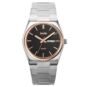 Men's Analog Quartz Stainless Steel Watch All-in-one Fashion, Water Resistant, Supply Calendar Week
