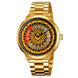 Rolling Watch for Men with Gold Stainless Steel Strap and Round Dial for Casual & Formal Wear