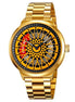 Rolling Watch for Men with Gold Stainless Steel Strap and Round Dial for Casual & Formal Wear